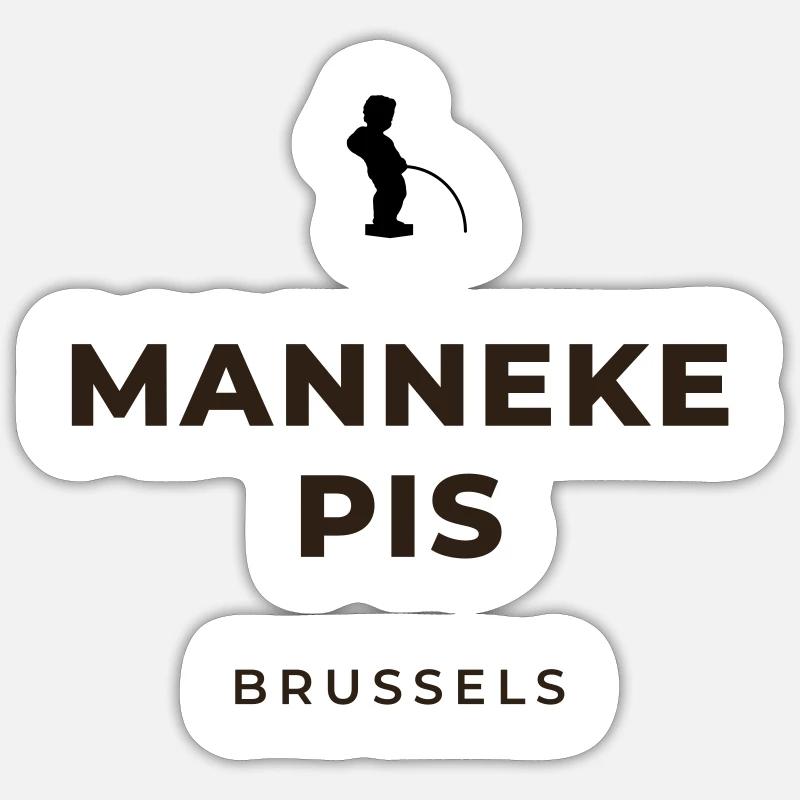 Manneken Piss Brussels - Sticker size S (10 x 10 cm) - white matte