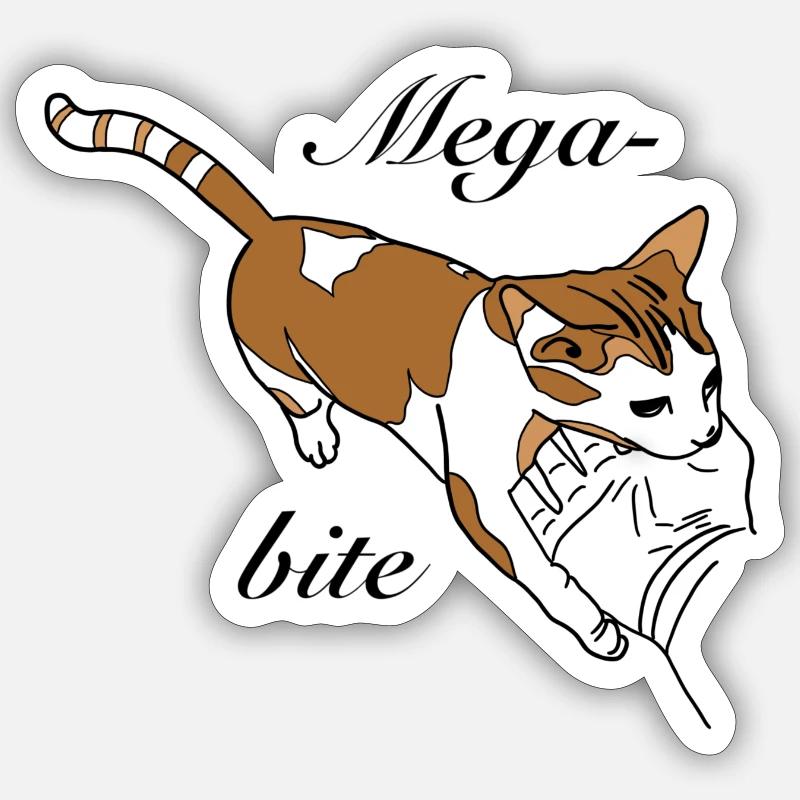 Mega bite - Sticker Größe S (10 x 10 cm) - Mattweiß