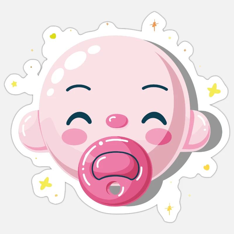 Kind mit Schnuller Kind Schnuller Sticker Größe S (10 x 10 cm)