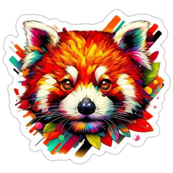 Red panda - Sticker size S (10 x 10 cm) - white matte - Front