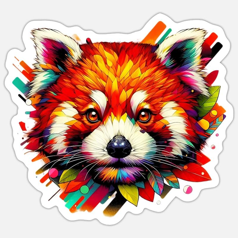 Kleiner Panda - Sticker Größe S (10 x 10 cm) - Mattweiß