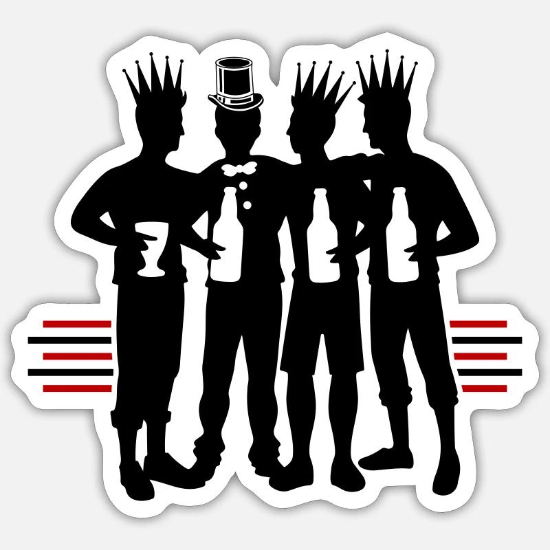Bachelor Bräutigam Team Junggesellen - Sticker Größe S (10 x 10 cm) - Mattweiß