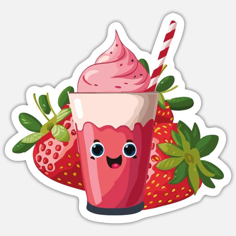 erdbeer shake Sticker Größe S (10 x 10 cm)