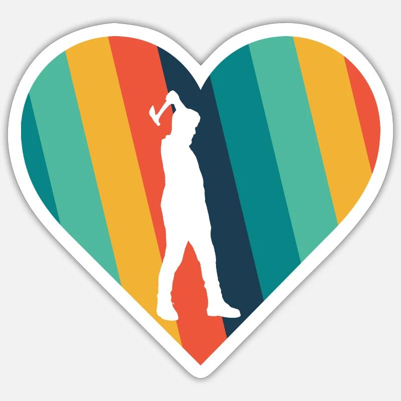 Axe Double Axe Sport Sticker taille S (10 x 10 cm)