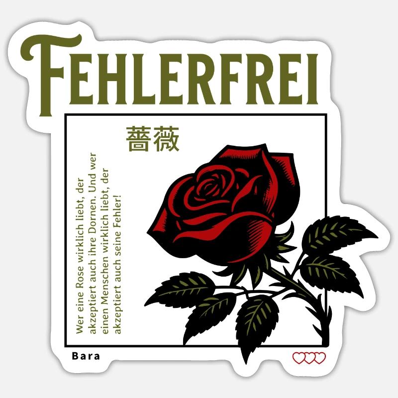 Nachdenklich Spruch mit Blumenmuster Sticker Größe S (10 x 10 cm)