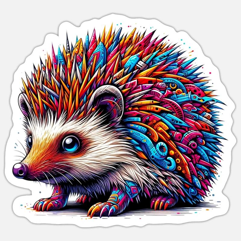 Hedgehog - Sticker size S (10 x 10 cm) - white matte