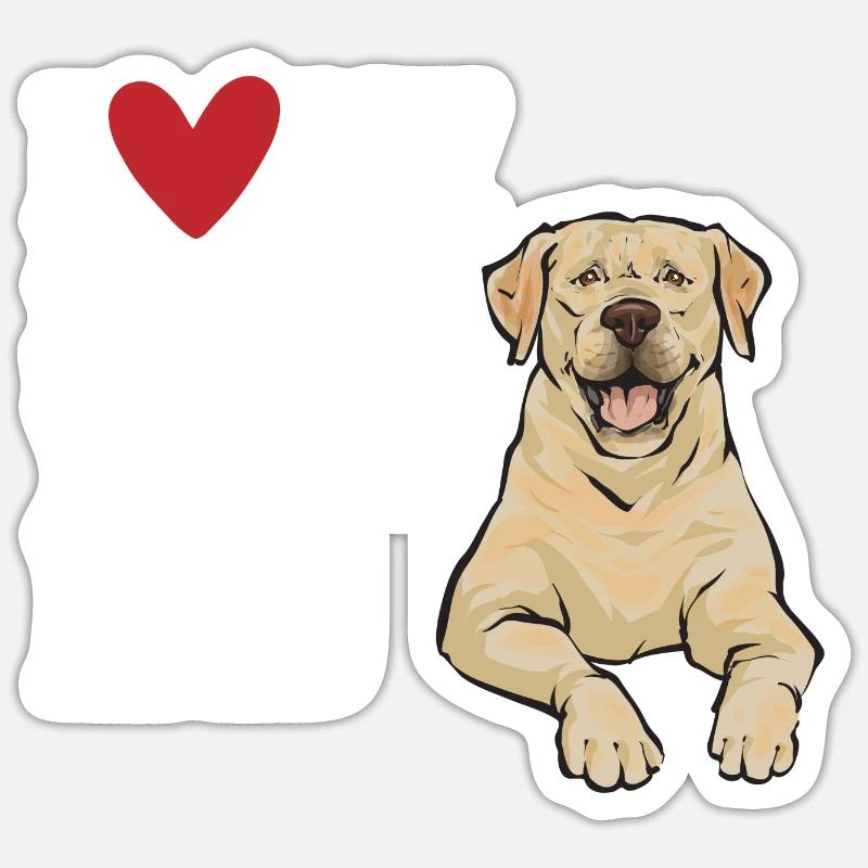 Labrador Retriever jaune - Sticker taille S (10 x 10 cm) - blanc mat