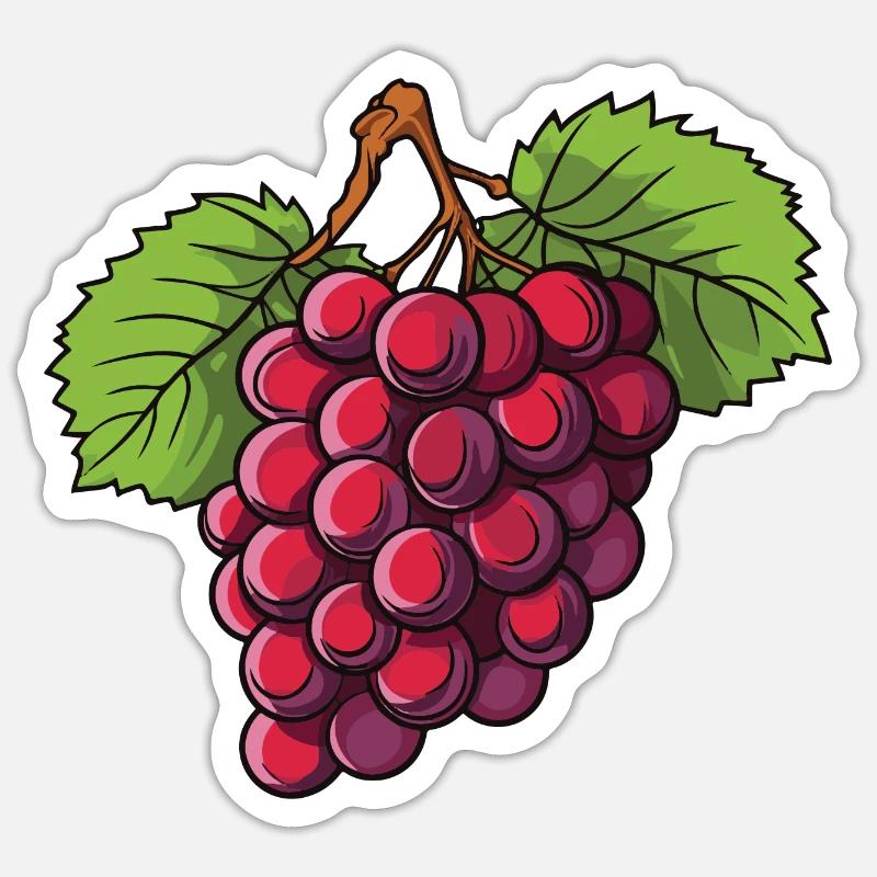 Raisin Fruit - Sticker taille S (10 x 10 cm) - blanc mat