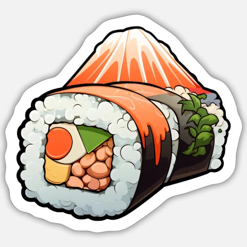 Sushi - Sticker taille S (10 x 10 cm) - blanc mat