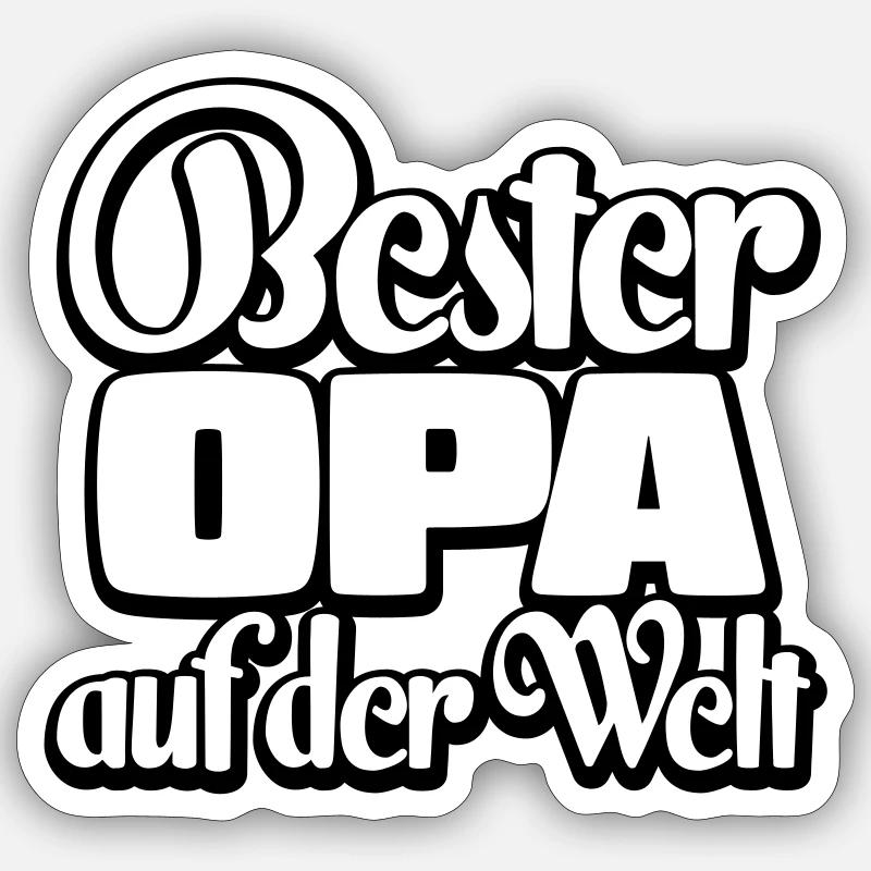 Bester Opa Spruch Geschenk Sticker Größe S (10 x 10 cm)