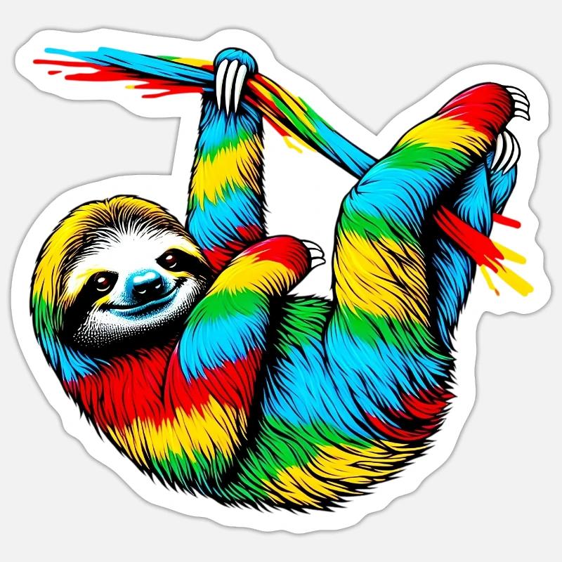 Paresse - Sticker taille S (10 x 10 cm) - blanc mat
