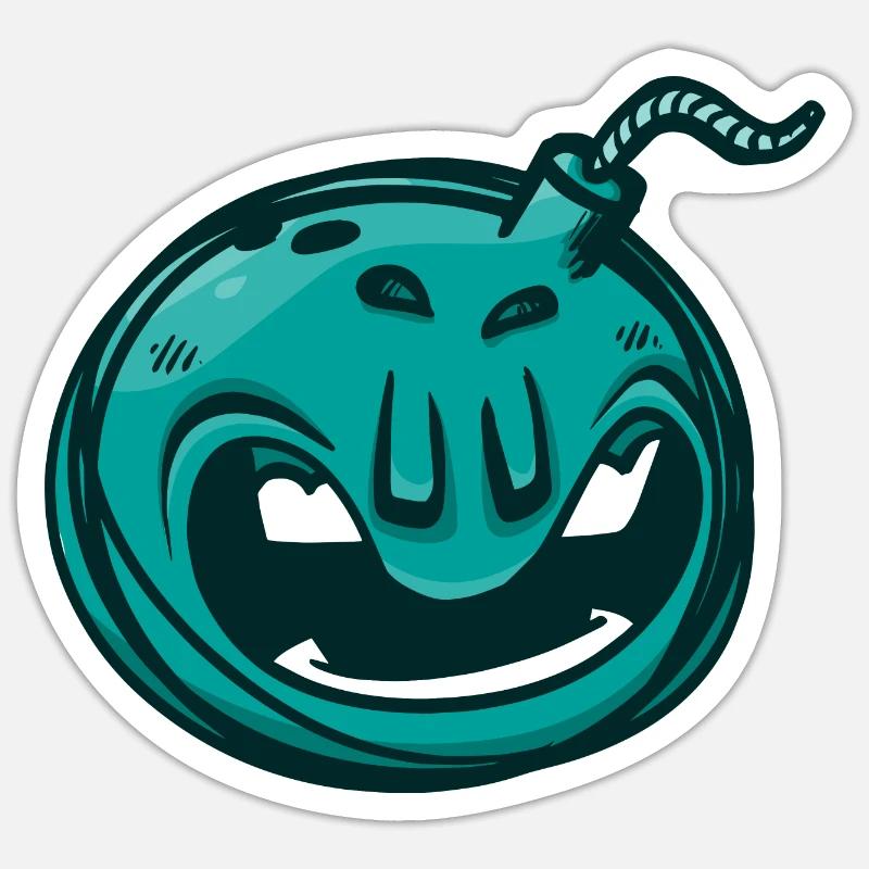 Bombe verte Sticker taille S (10 x 10 cm)