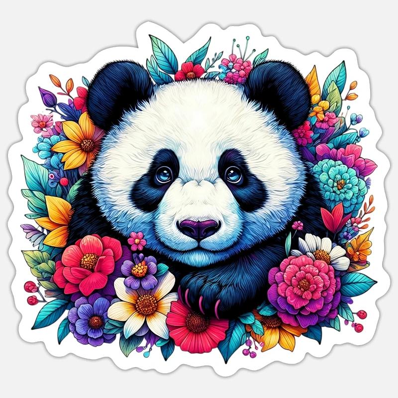 Panda - Sticker Größe S (10 x 10 cm) - Mattweiß