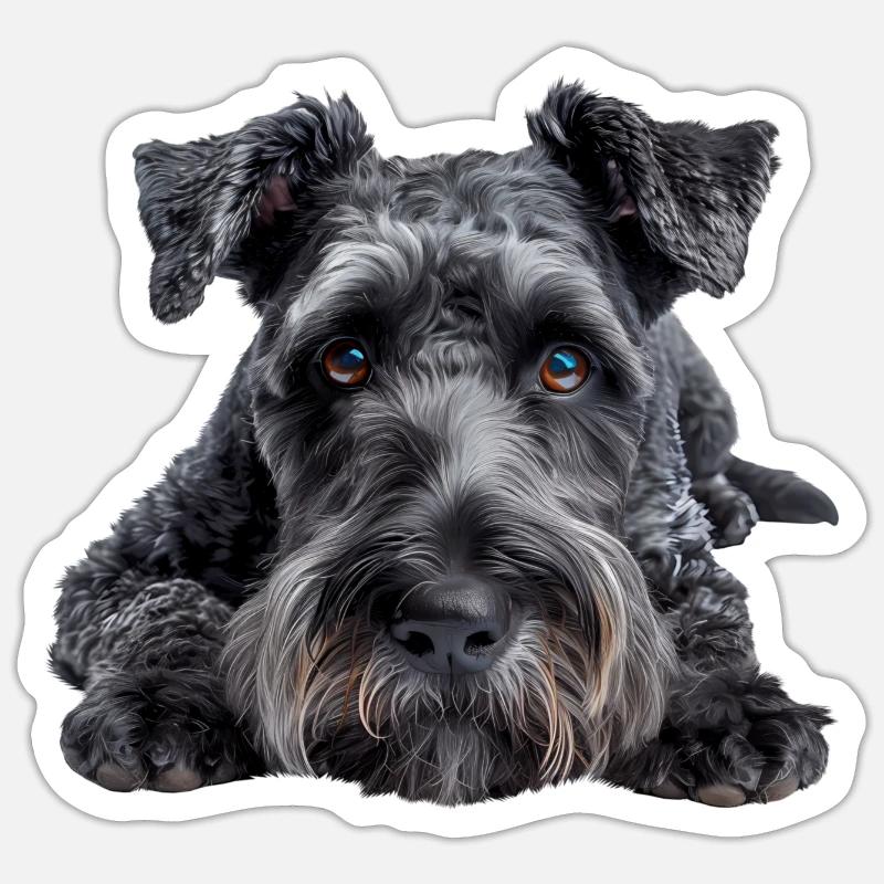 Kerry Blue Terrier - Sticker Größe S (10 x 10 cm) - Mattweiß