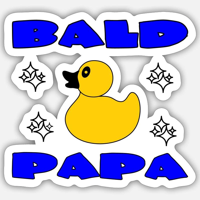 BALD PAPA - Sticker taille S (10 x 10 cm) - blanc mat