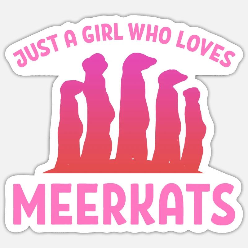 Erdmännchen Mädchen Tochter - Sticker Größe S (10 x 10 cm) - Mattweiß