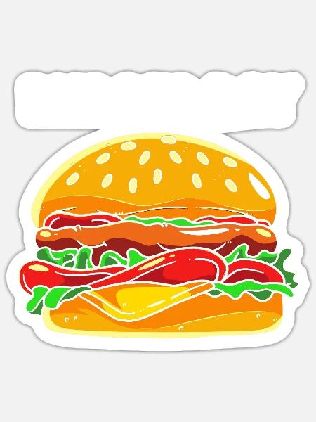 Cheeseburger Burger - Sticker Größe S (10 x 10 cm) - Mattweiß