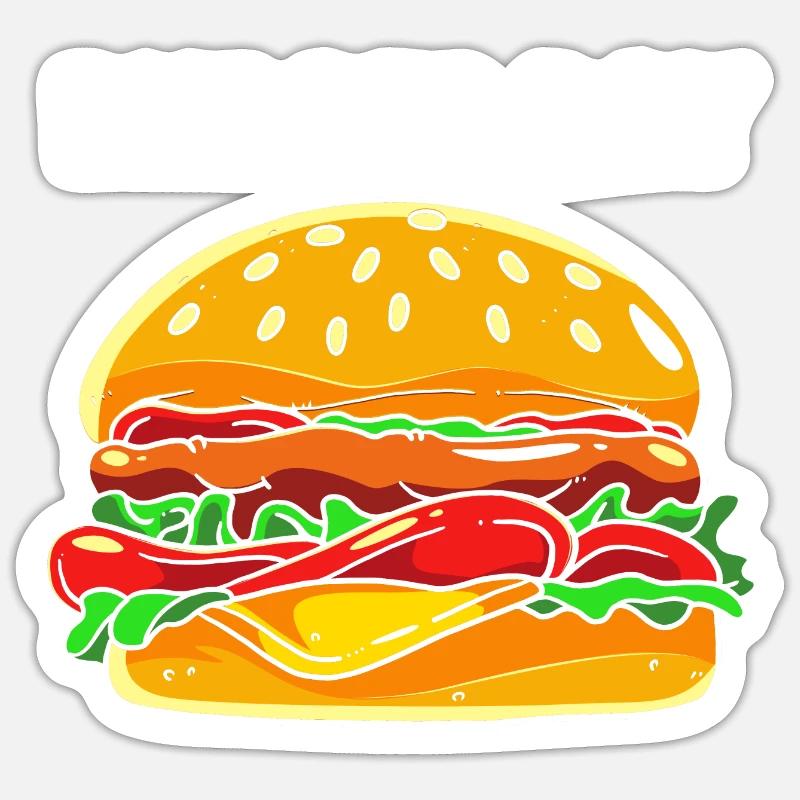 Cheeseburger Burger - Sticker size S (10 x 10 cm) - white matte