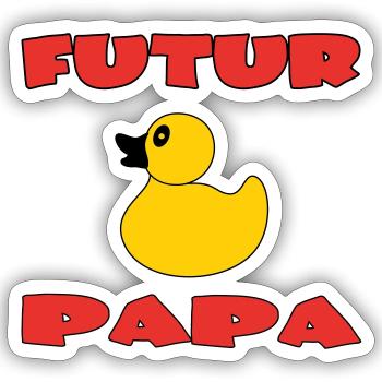 FUTUR PAPA - Sticker taille S (10 x 10 cm) - blanc mat - Devant