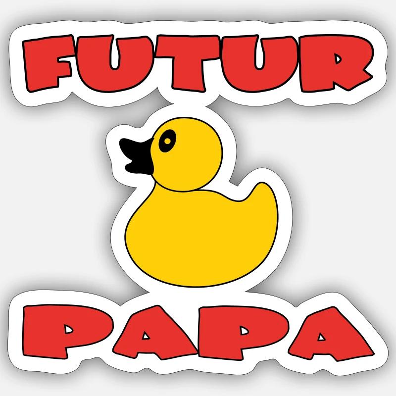 FUTUR PAPA - Sticker taille S (10 x 10 cm) - blanc mat