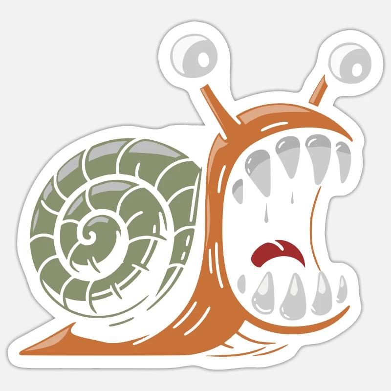 Snail with large teeth - Sticker size S (10 x 10 cm) - white matte