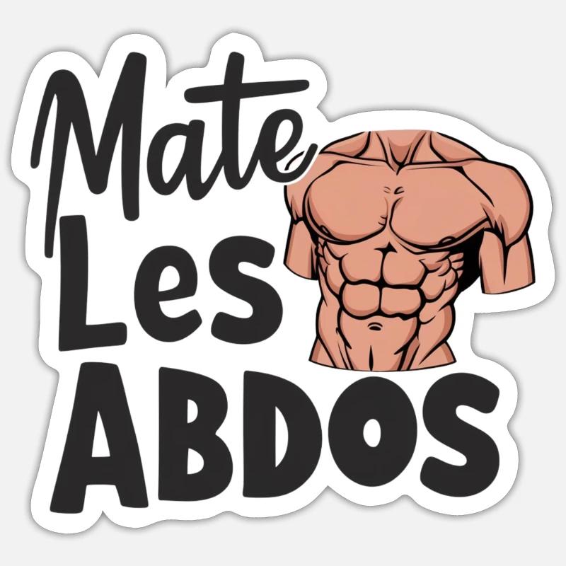 MATE LES ABDOS Sticker taille S (10 x 10 cm)