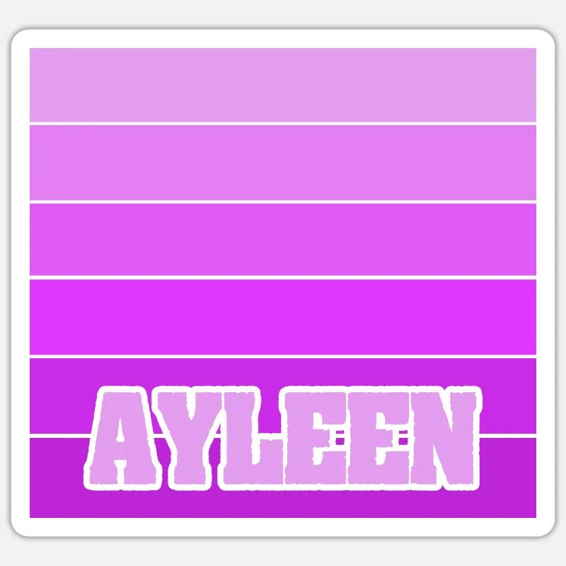 Ayleen als Mädchenname - Sticker Größe S (10 x 10 cm) - Mattweiß