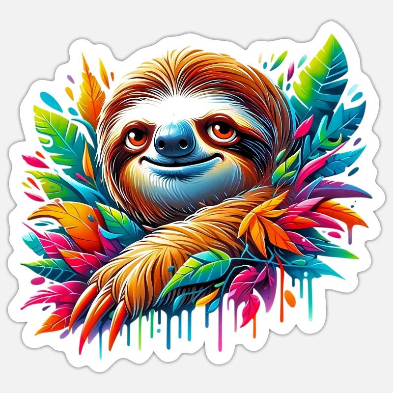 Sloth - Sticker size S (10 x 10 cm) - white matte