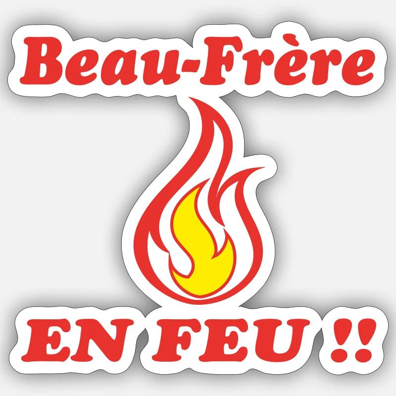 Schwager ON FIRE - Sticker Größe S (10 x 10 cm) - Mattweiß