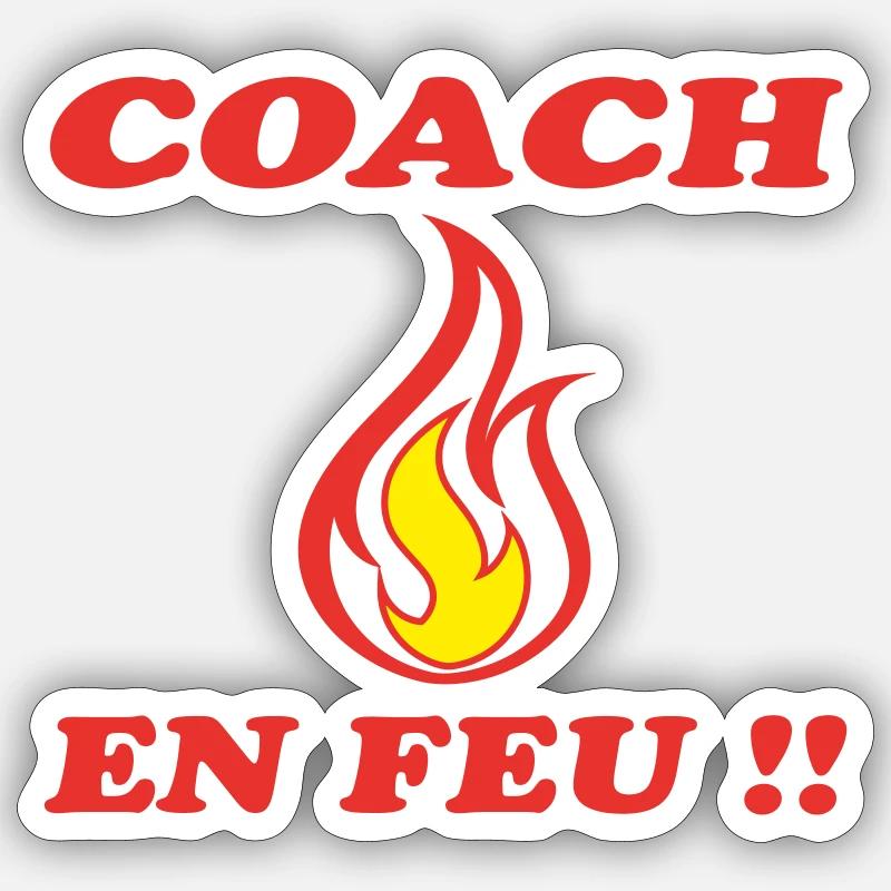 COACH ON FIRE - Sticker size S (10 x 10 cm) - white matte