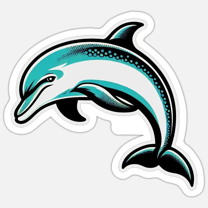 Dolphin - Sticker size S (10 x 10 cm) - white matte