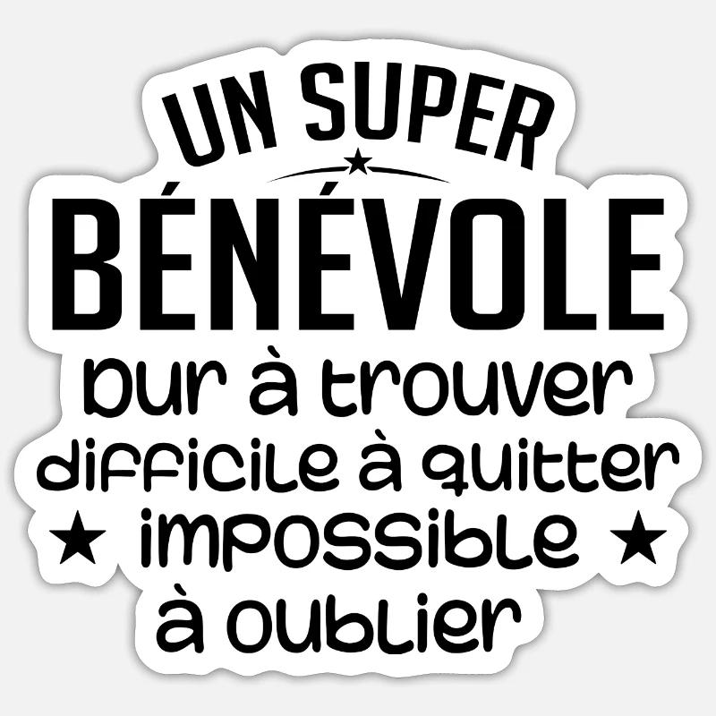 Un Super Bénévole - Sticker taille S (10 x 10 cm) - blanc mat