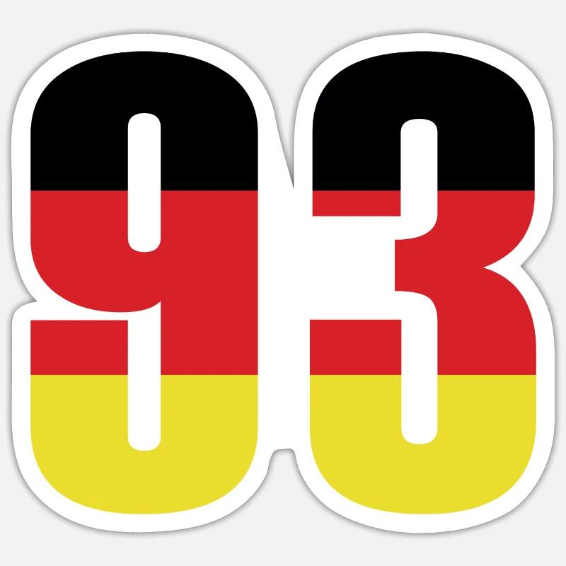 93 Number Germany Jersey - Sticker size S (10 x 10 cm) - white matte