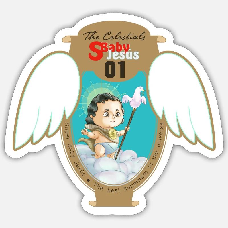 Jesus Classic Bouclier pour bébé Sticker taille S (10 x 10 cm)