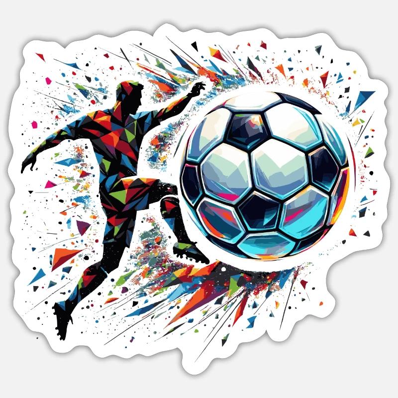dynamic soccer player playing soccer Sticker size S (10 x 10 cm)