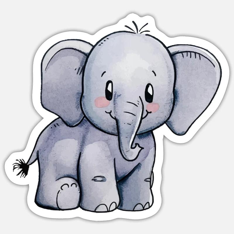 Éléphant Éléphant Bébé Sticker taille S (10 x 10 cm)