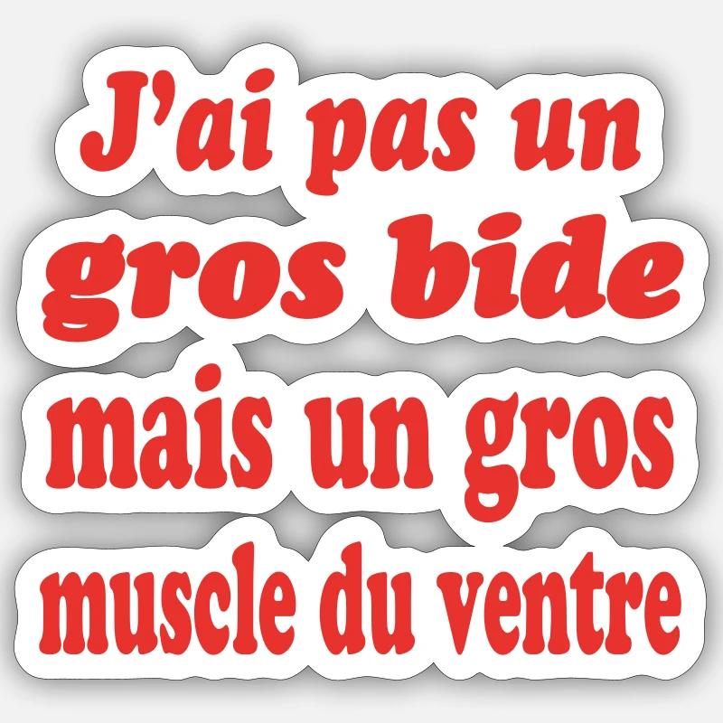 Large belly muscle Sticker size S (10 x 10 cm)