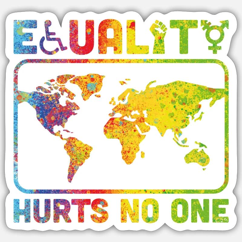 equality hurts no one - Sticker size S (10 x 10 cm) - white matte