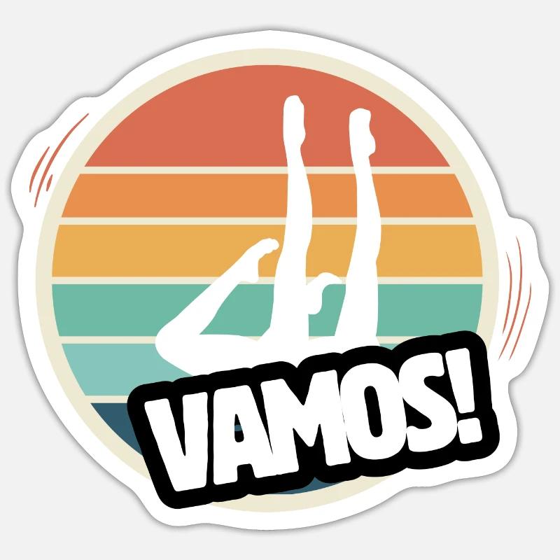 Vamos Retro Synchronized Swim - Sticker size S (10 x 10 cm) - white matte