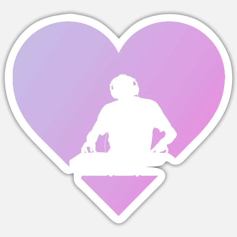 DJ Techno Djing - Sticker Größe S (10 x 10 cm) - Mattweiß