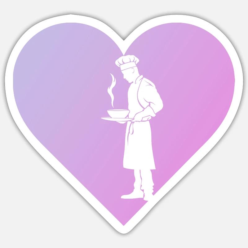 Cuisinier Cuisinier - Sticker taille S (10 x 10 cm) - blanc mat