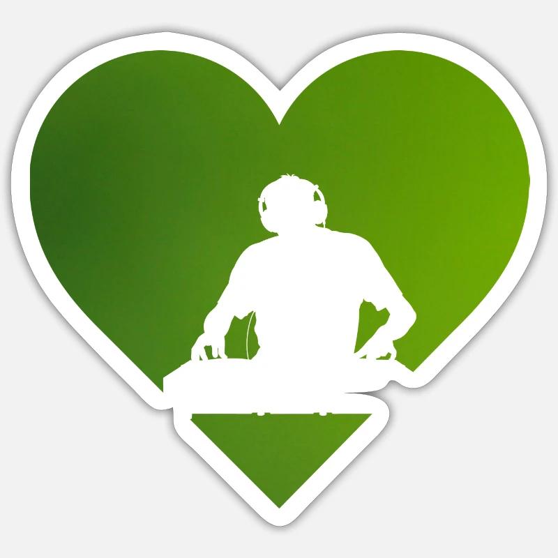 DJ Jumpstyle Techno - Sticker Größe S (10 x 10 cm) - Mattweiß
