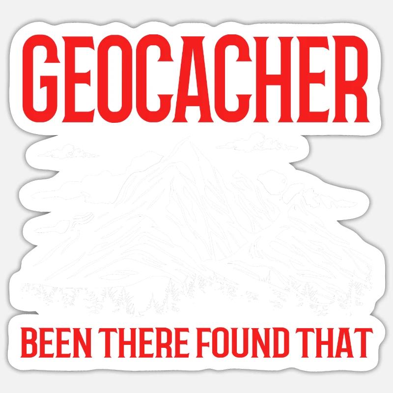 Géocaching Géocache Géocacher - Sticker taille S (10 x 10 cm) - blanc mat