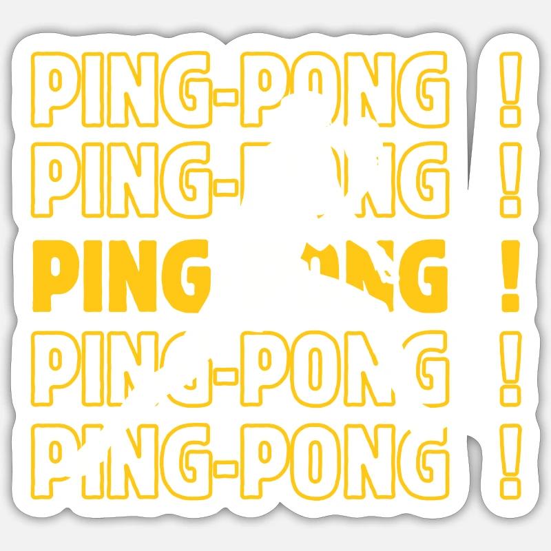 ping-pong ping - Sticker size S (10 x 10 cm) - white matte
