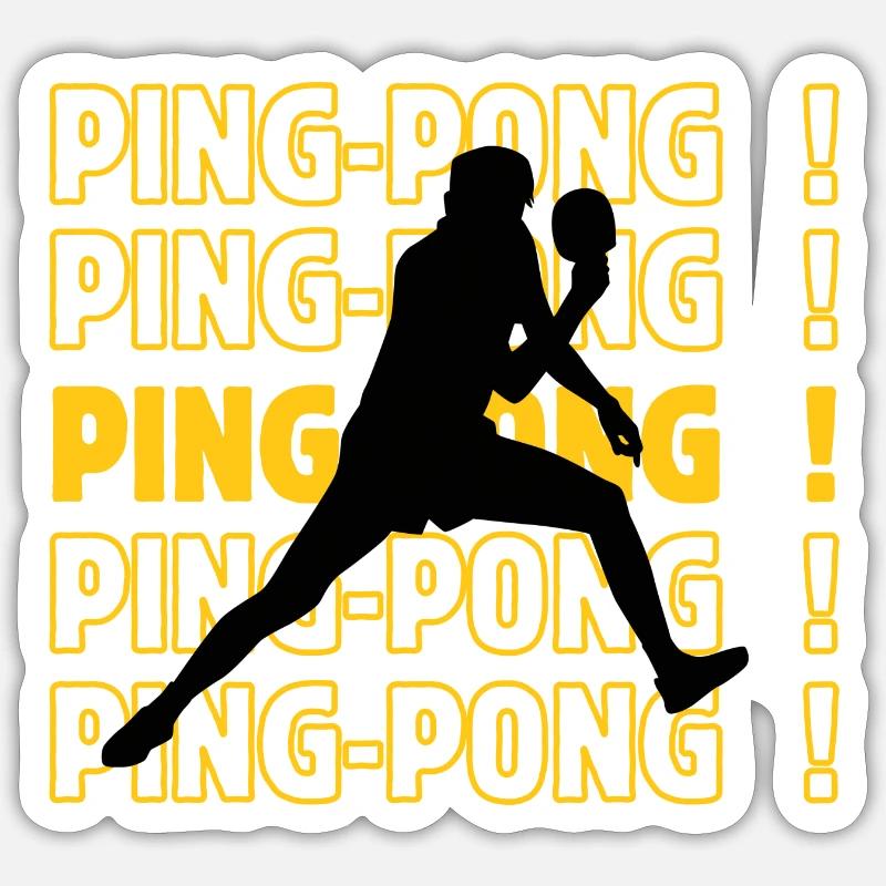 ping-pong ping ping ping-pong - Sticker taille S (10 x 10 cm) - blanc mat