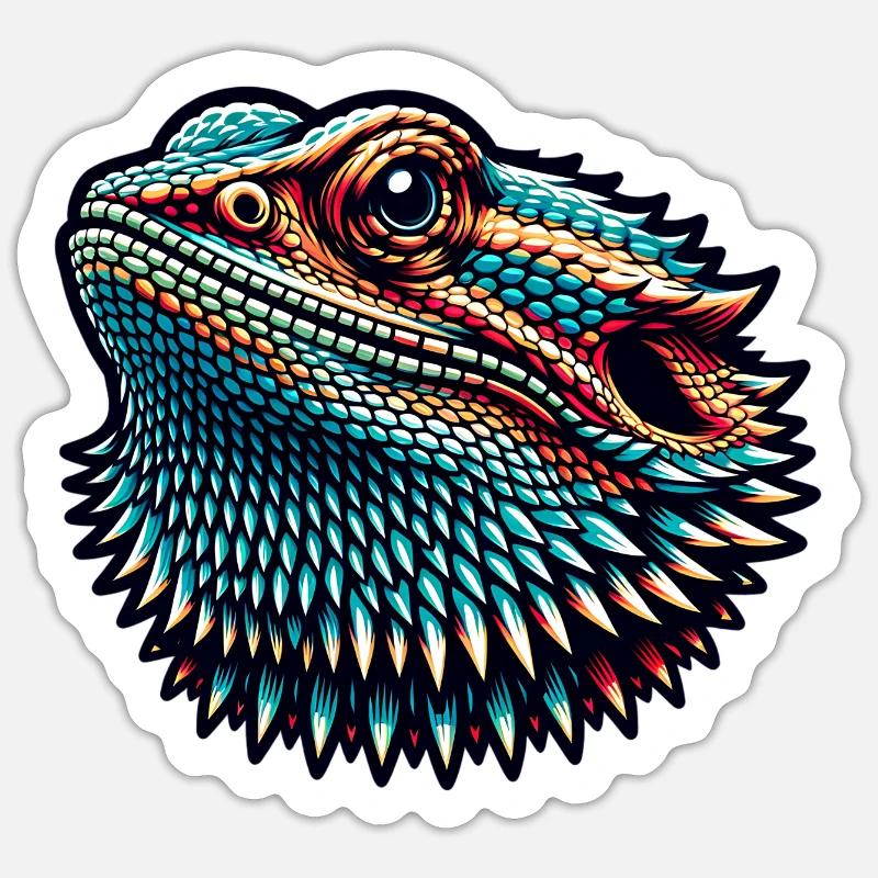 Bartagame Bartagamen Bearded Dragon Sticker Größe S (10 x 10 cm)