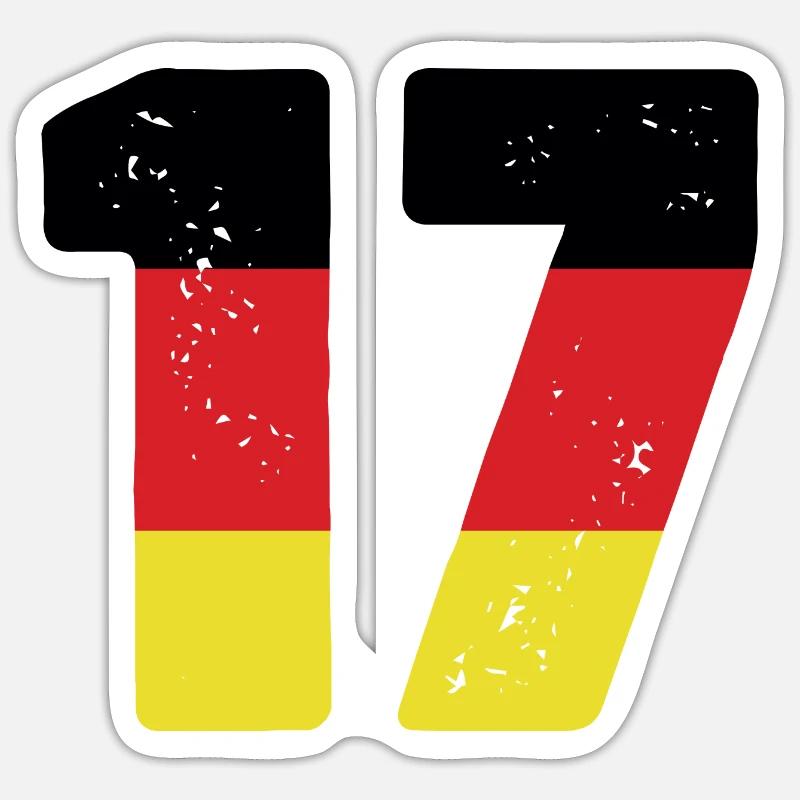 17 Number Jersey Germany - Sticker size S (10 x 10 cm) - white matte