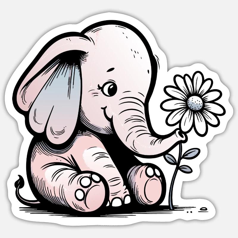 pink elephant Sticker size S (10 x 10 cm)