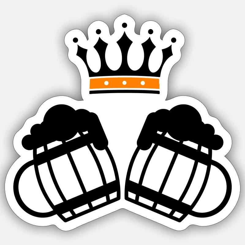 Couronne de bière Sticker taille S (10 x 10 cm)
