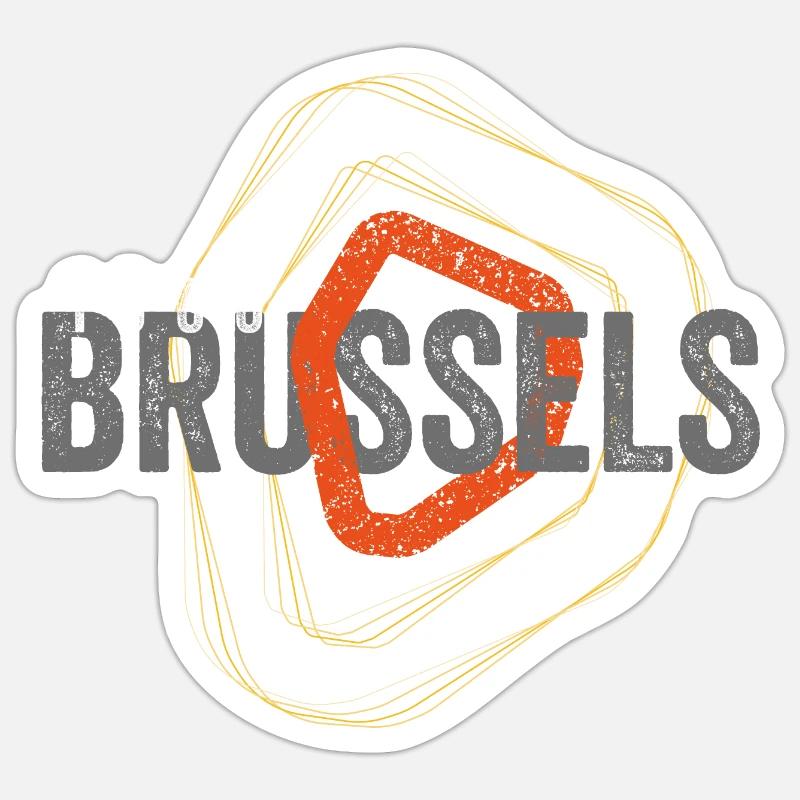 Brussels - Sticker size S (10 x 10 cm) - white matte